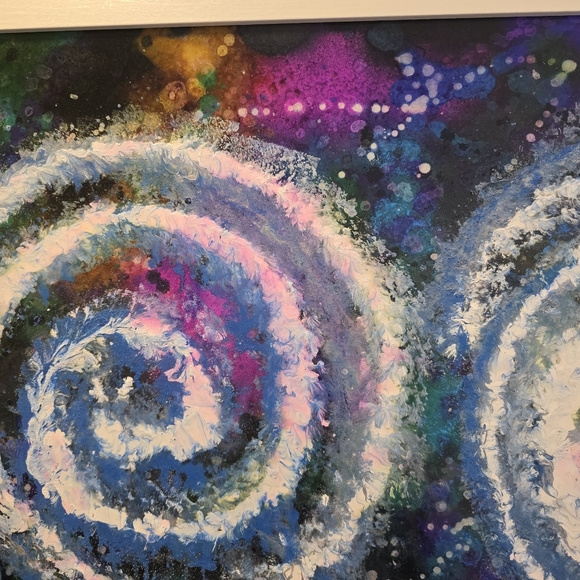 HANDCRAFTED Abstract Painting HANDMADE Artwork HANDPAINTED Wall Art Decor Framed - Picture 5 of 14